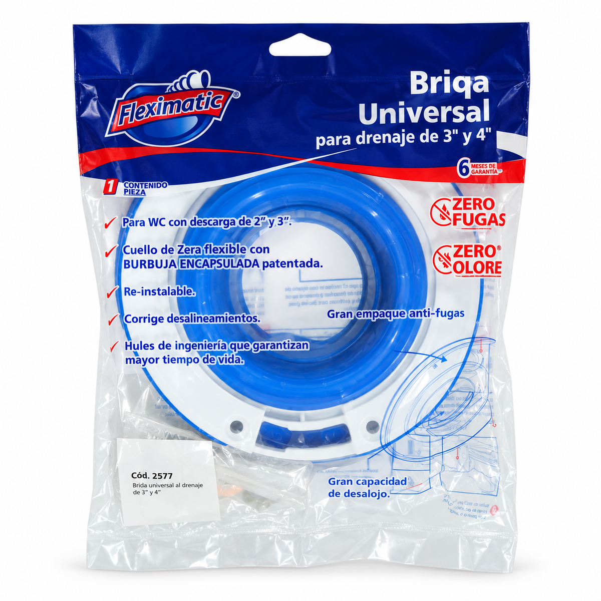 Brida Universal para WC de 3" y 4" | Fleximatic 2577