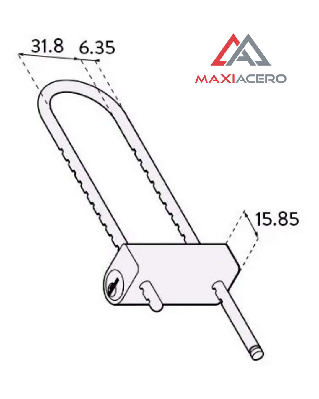 Candado Phillips Modelo 8 de Latón | Gancho Extra Largo Ajustable