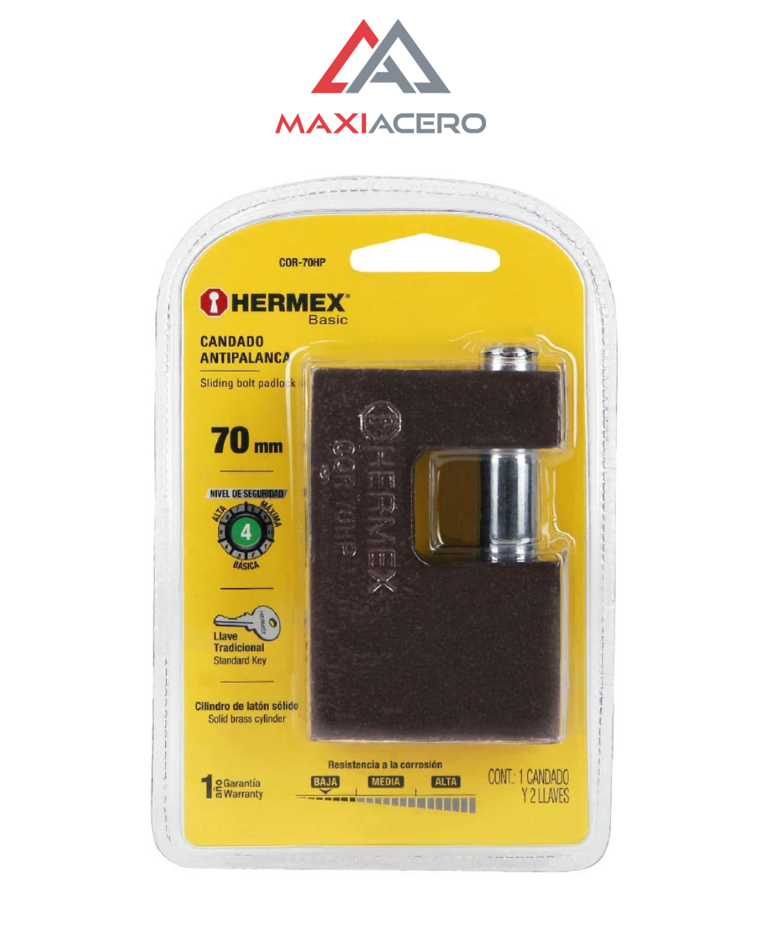 Candado Antipalanca Hermex 23540 de 70mm | Para Cortina Metálica