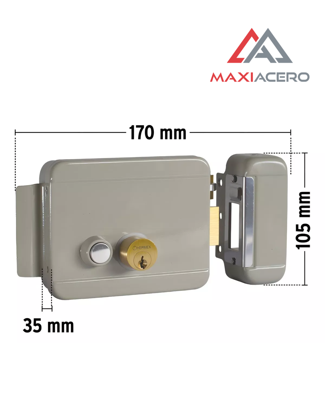 Cerradura Electromecánica con Botón Hermex 47979 | Derecha para Interfón
