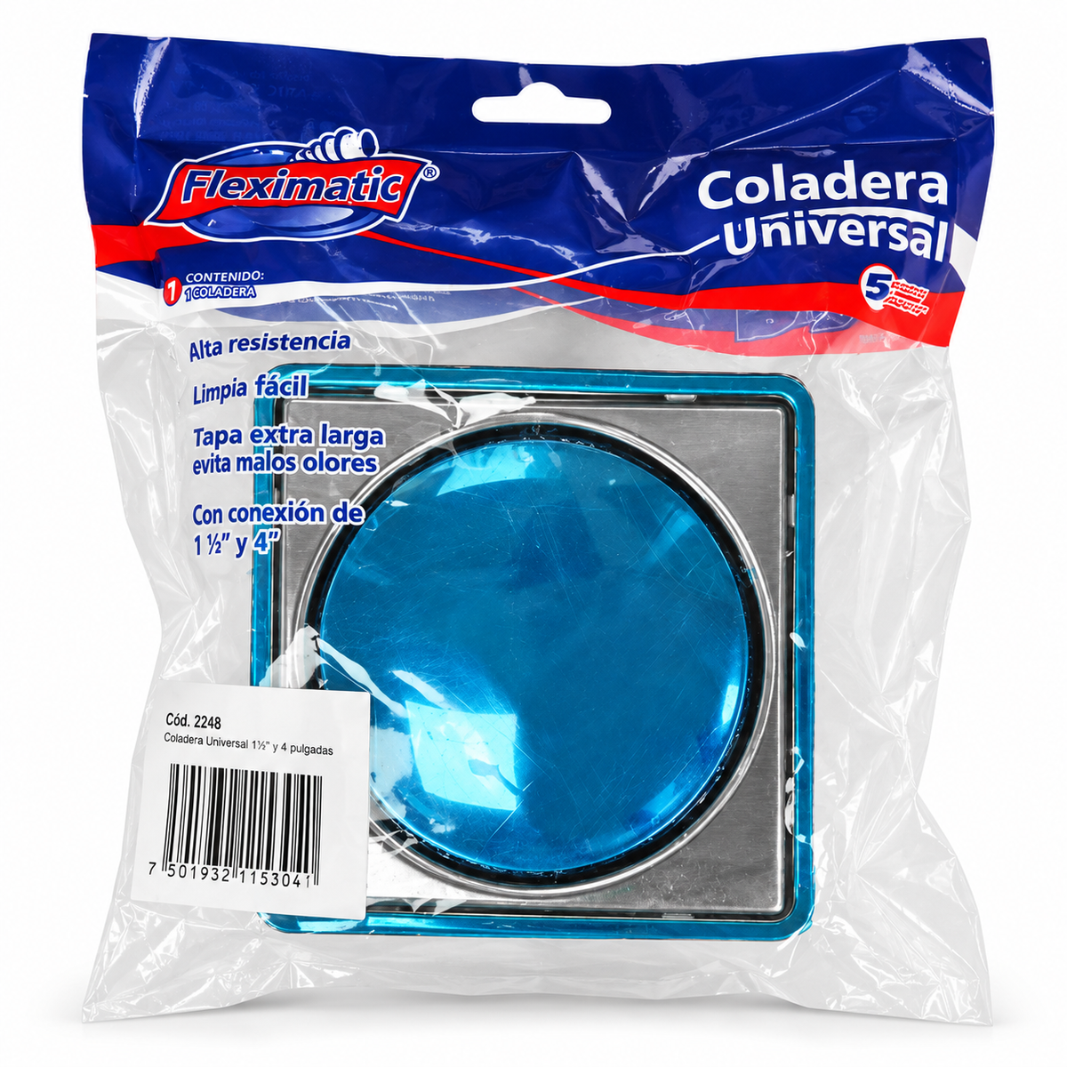 Coladera universal cuadrada push Antiolores | Fleximatic 2248