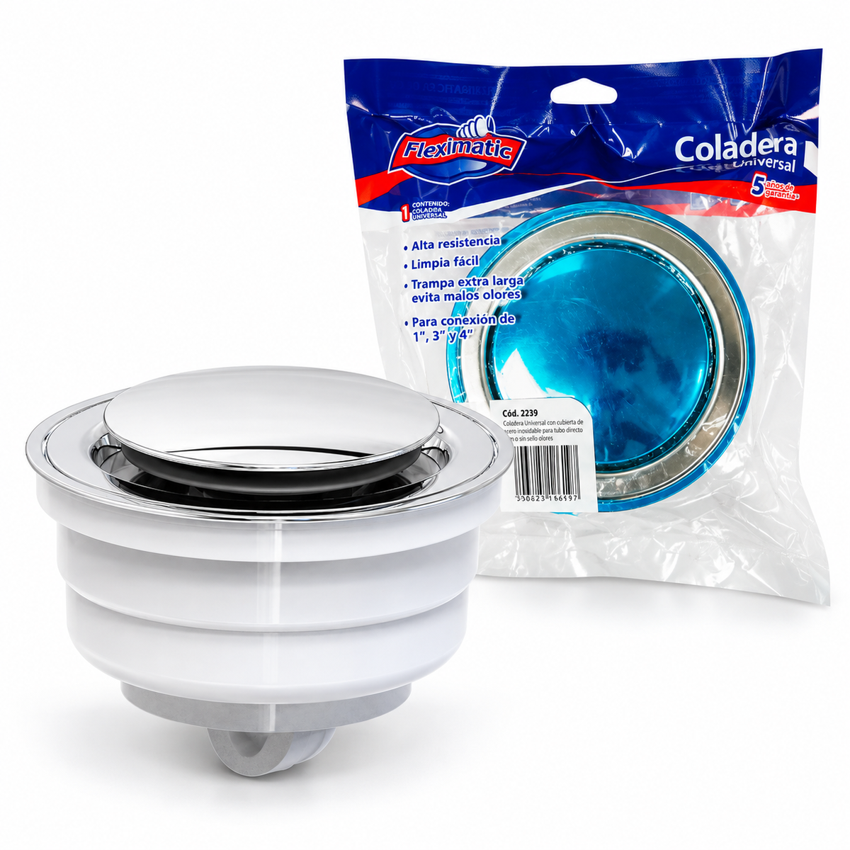 Coladera Universal Push Antiolores | Fleximatic 2239