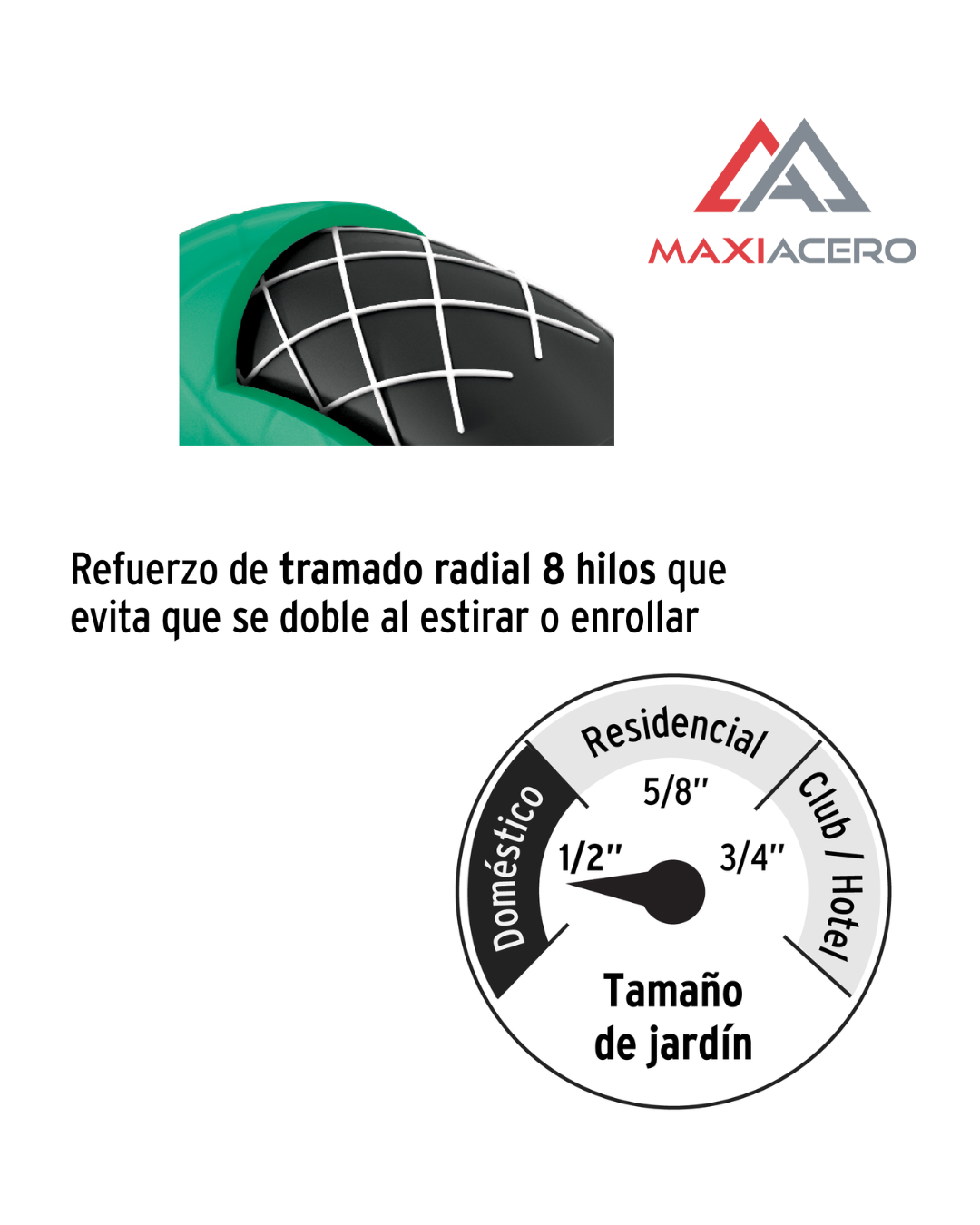 Combo Manguera para Jardín Pretul 15m x 1/2" con Portamanguera Negro