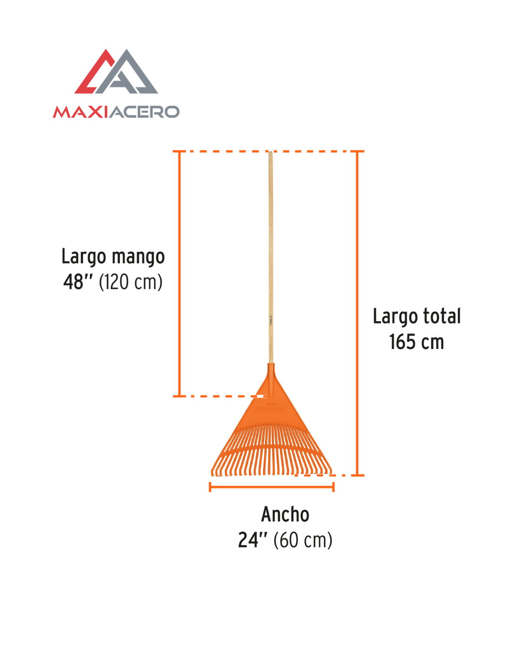 Escoba Plástica 26 Dientes Rígida Jardín Hojas Pasto Truper 19788