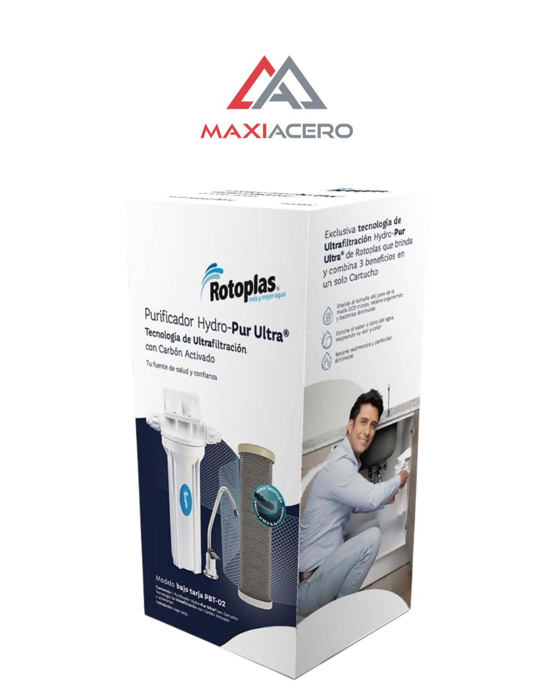 Purificador de Agua Bajo Tarja Rotoplas 300457 | Hydro-pur Ultra Carbón