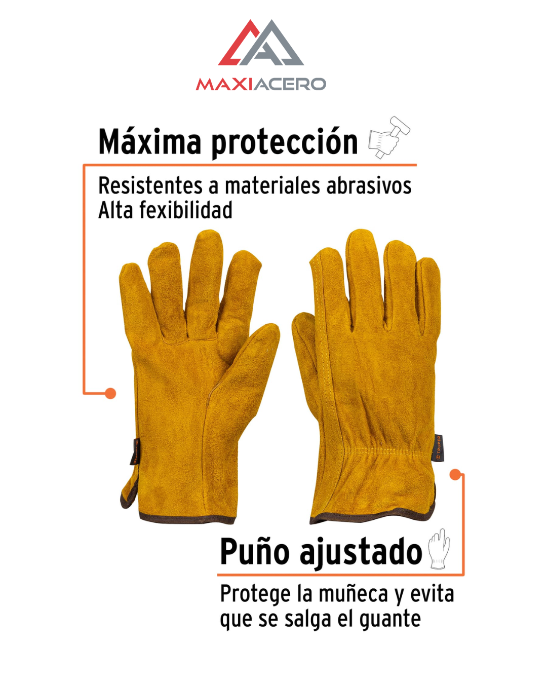 Guantes de Carnaza Truper 14240 | Para Trabajo Pesado Talla Grande