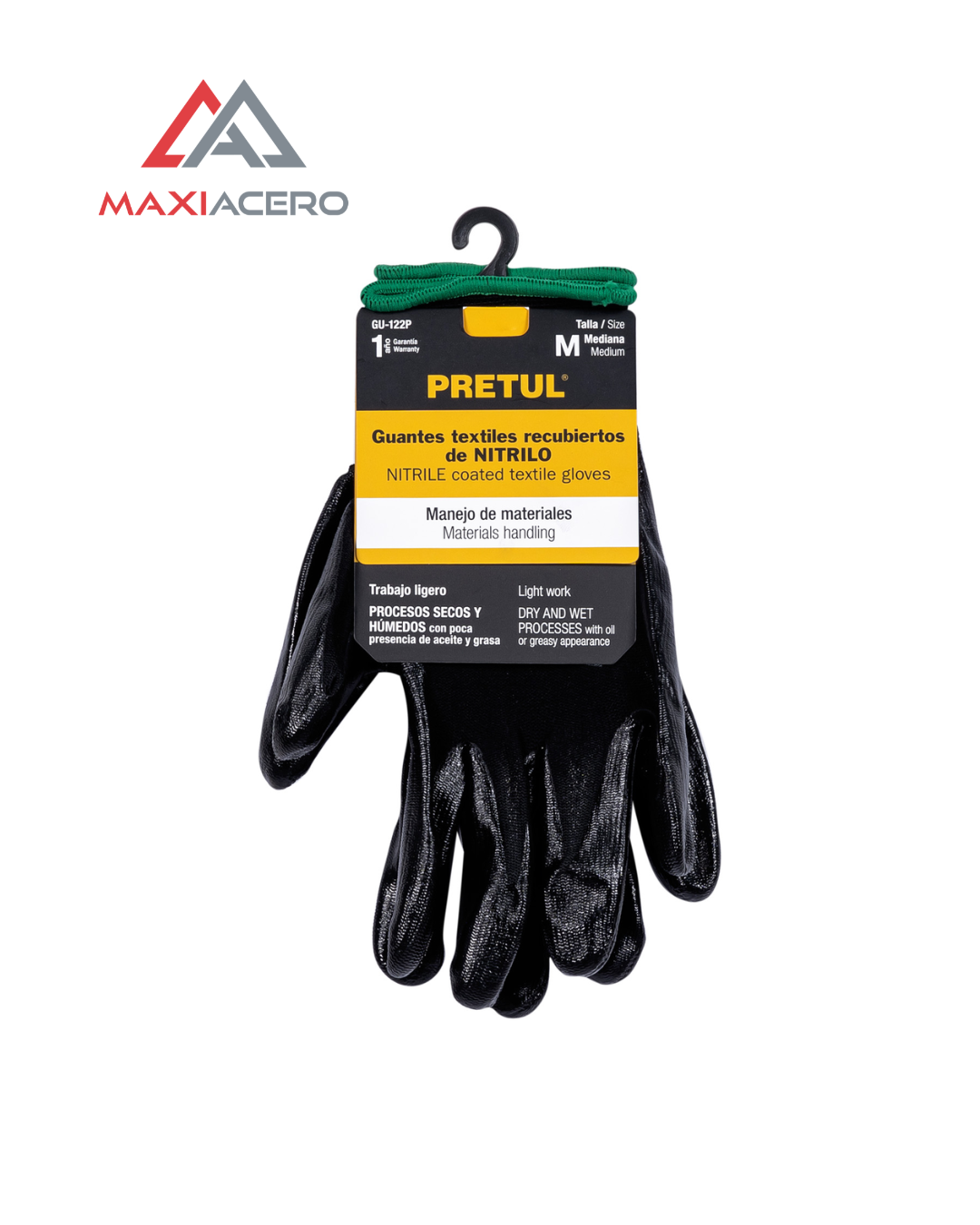 Guantes de Nylon Recubiertos de Nitrilo Pretul | Trabajo Ligero y Mecánica