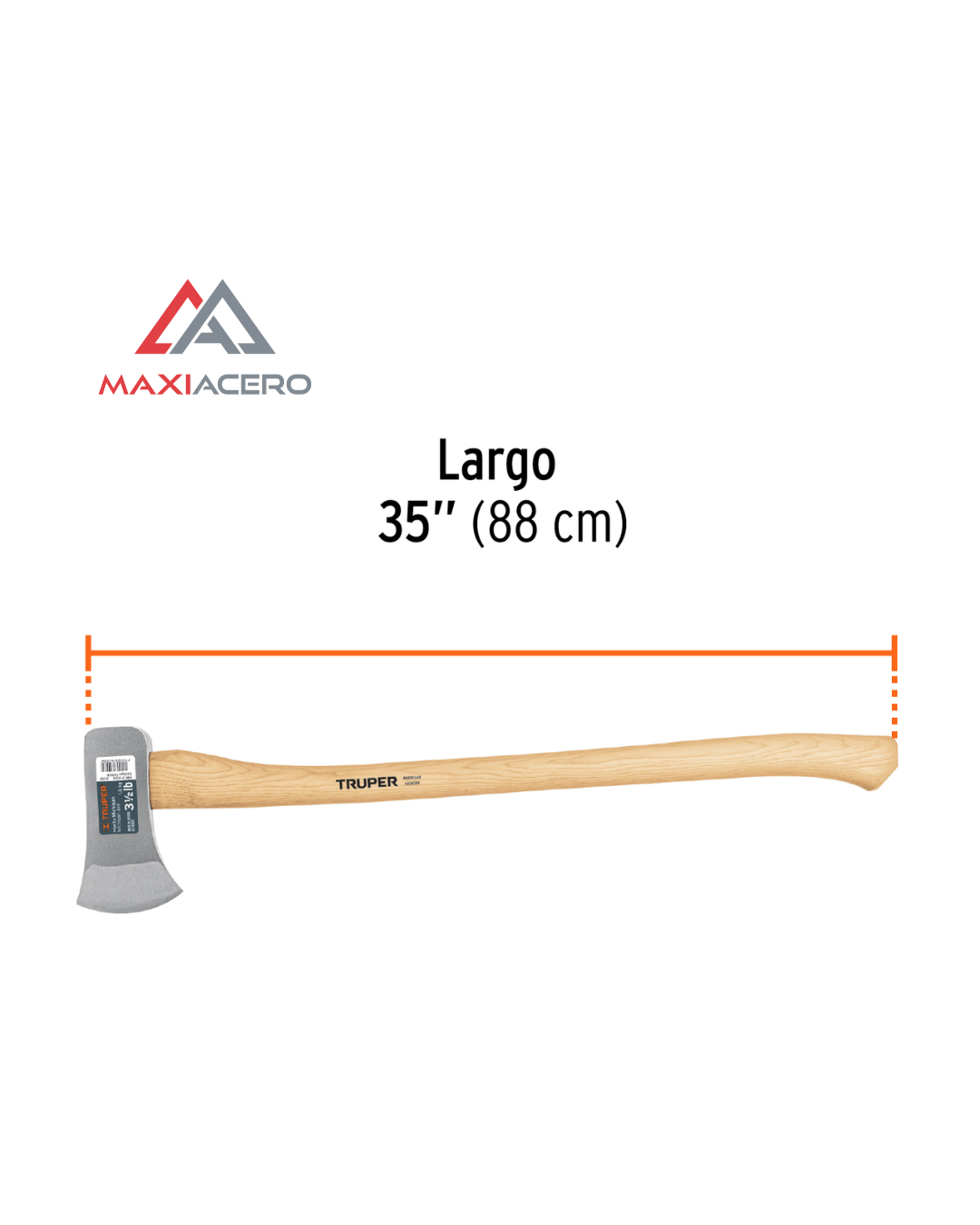 Hacha Michigan De 1500 Gr Cabo Madera 91 Cn Truper 14958