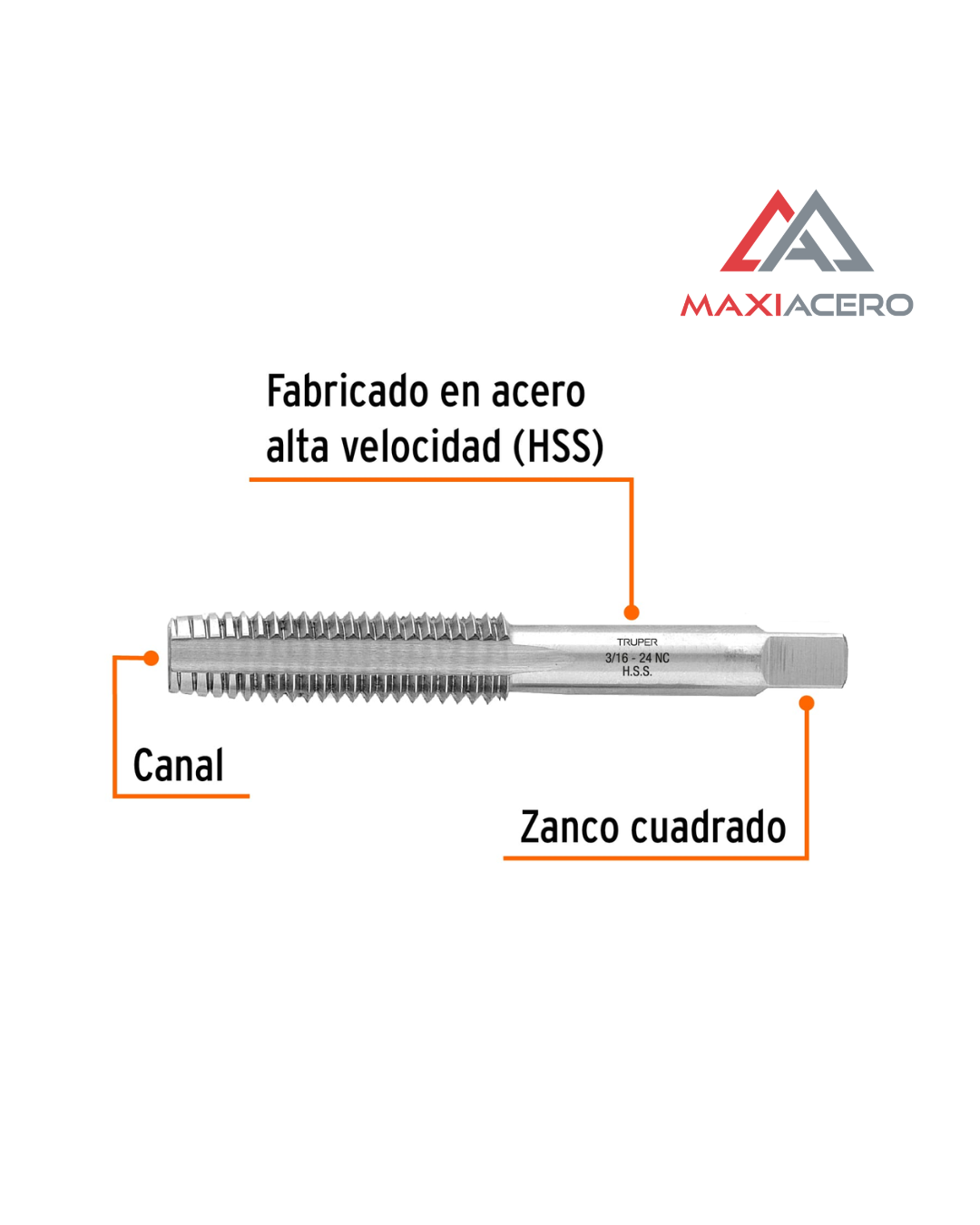 Machuelo Semiconico 3/16'' X 24 Ns Truper 11403