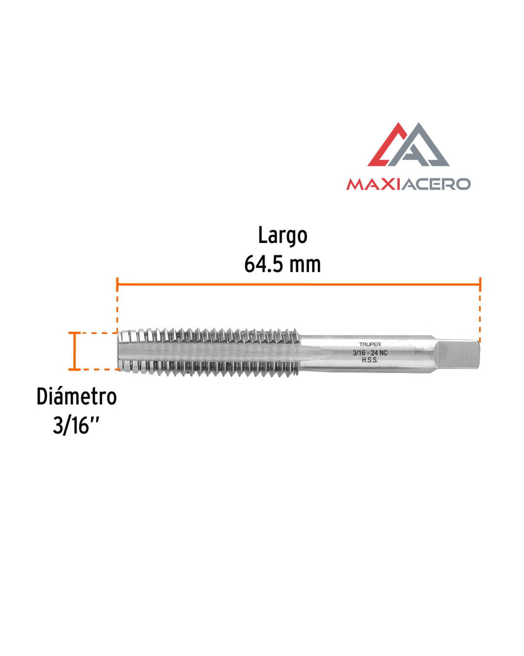 Machuelo Semiconico 3/16'' X 24 Ns Truper 11403