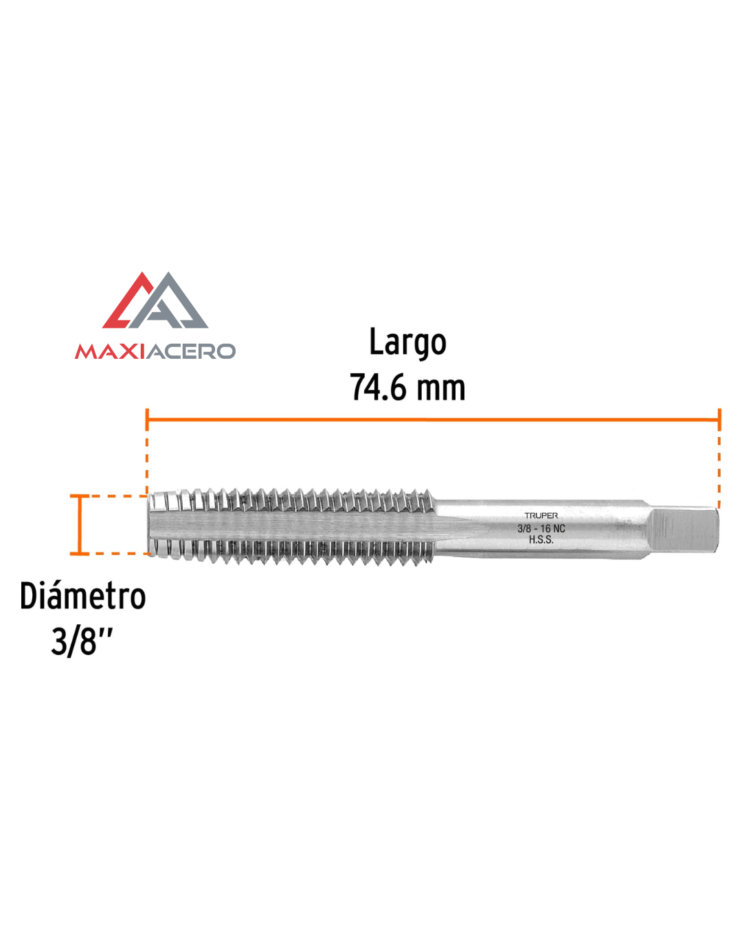 Machuelo Semiconico 3/8'' X 16 Nc Truper 11409