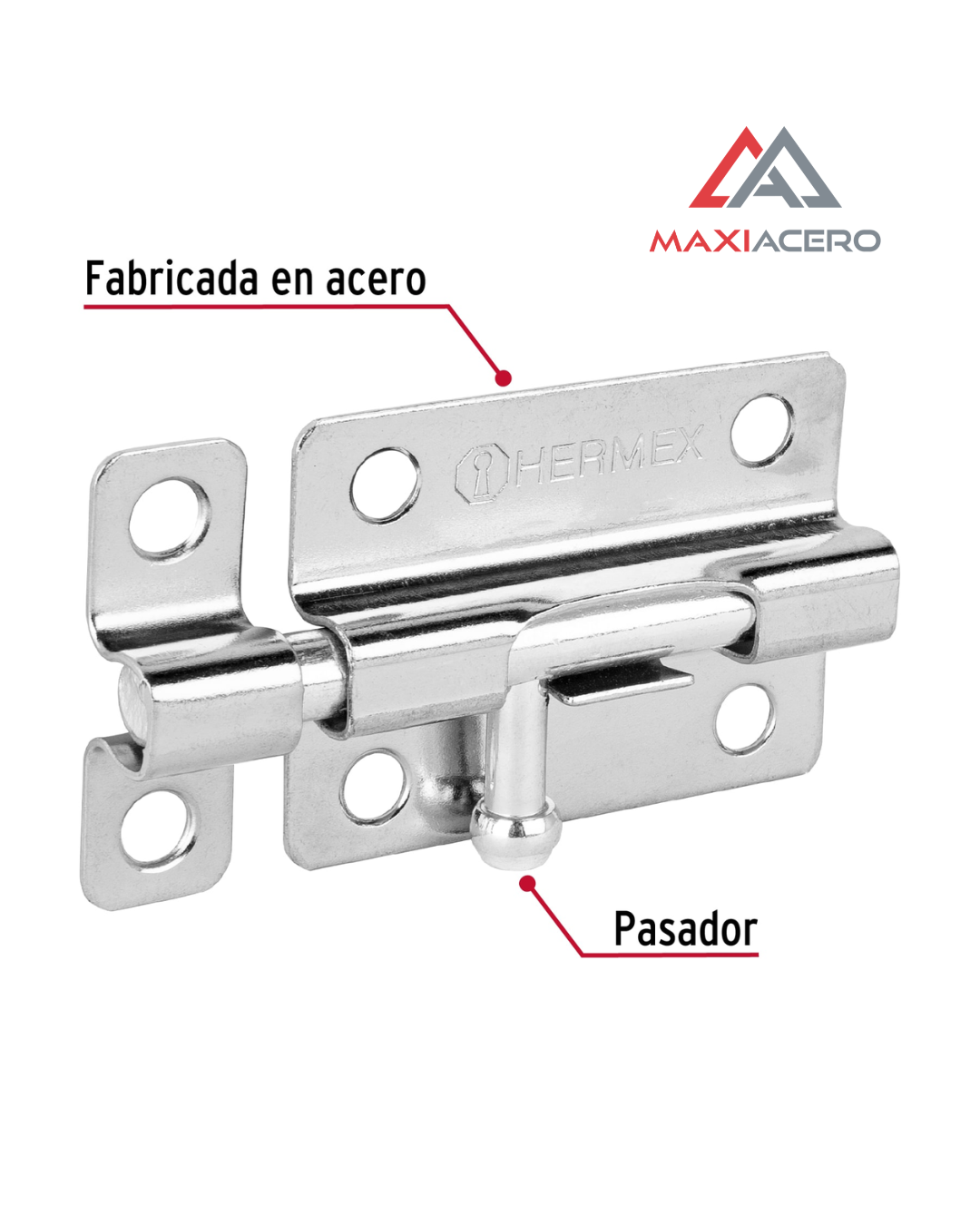 Pasador De Barril De Acero Cromo 4', Hermex 45731