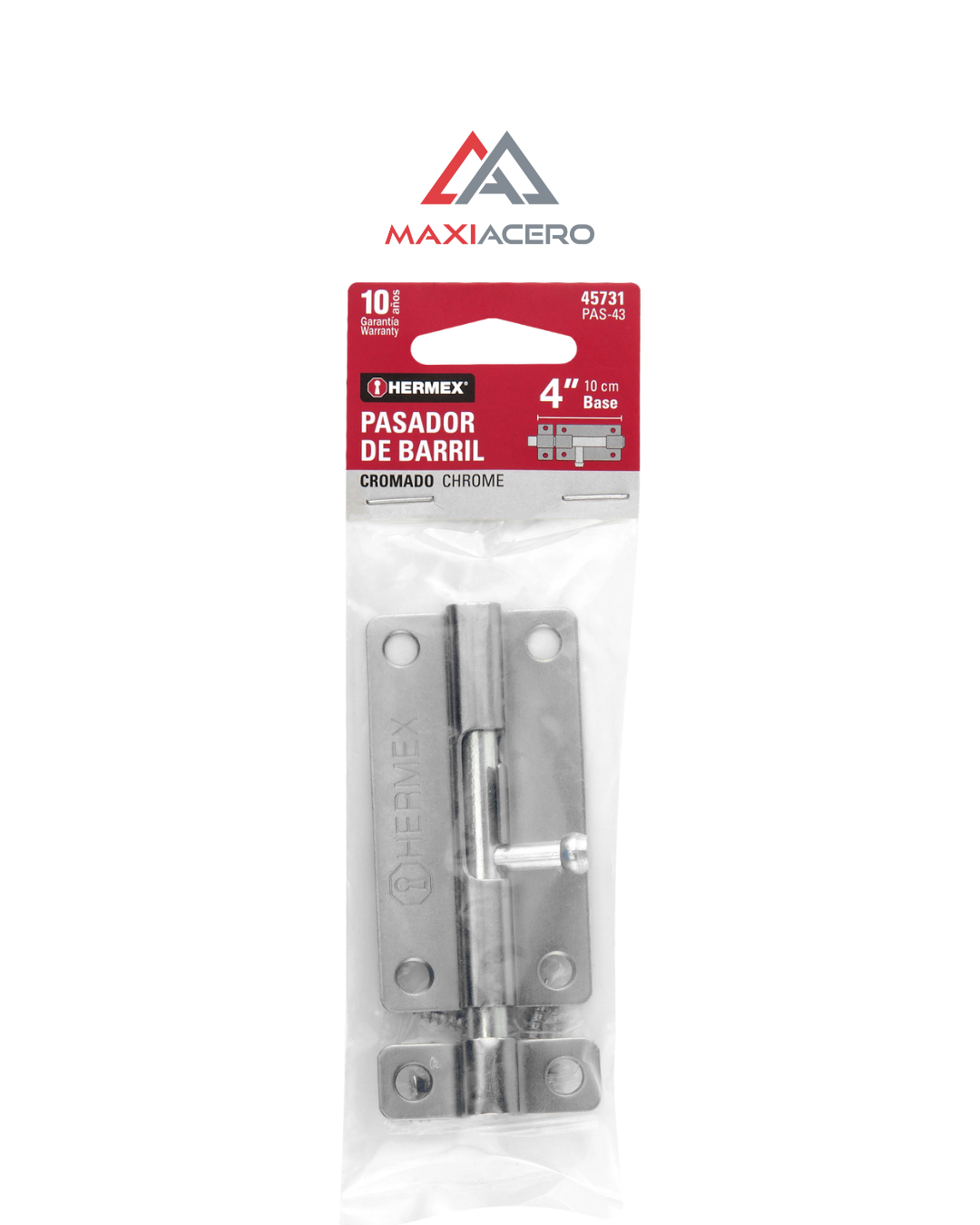 Pasador De Barril De Acero Cromo 4', Hermex 45731