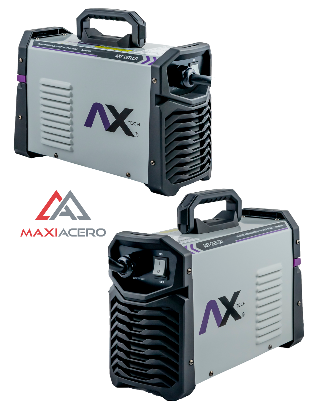 Soldadora Inverter Axtech 250A Bivoltaje Pantalla LCD (Mod. AXT-257LCD)