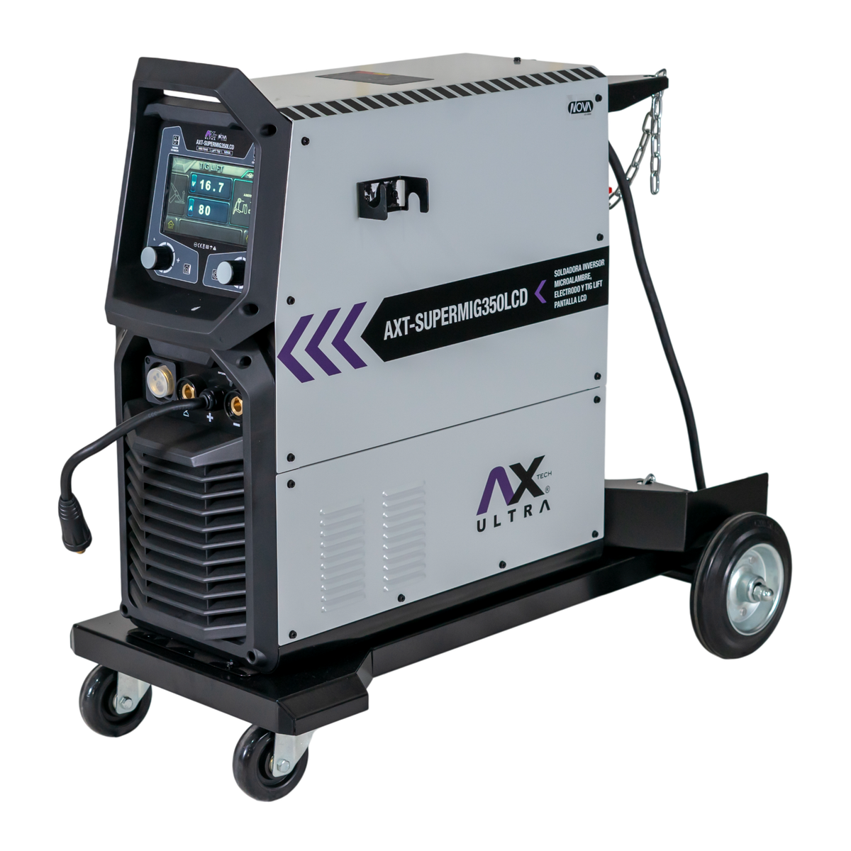 Soldadora Microalambre 350 A Multifase Axtech Supermig350lcd