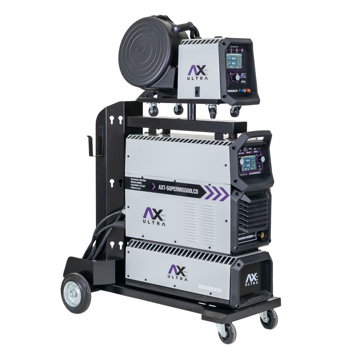 Soldadora Microalambre 500 A Multifase Axtech AXT-SUPERMIG500LCD