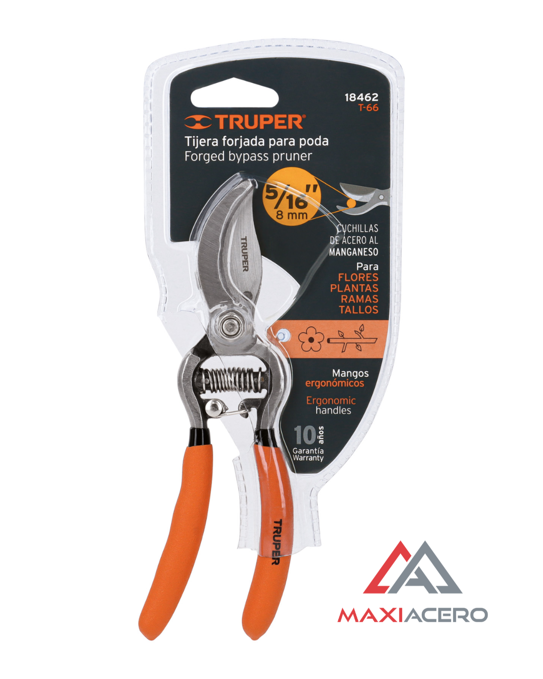 Tijera de una Mano para Poda Truper 18462 | Cuchilla de Paso 6"