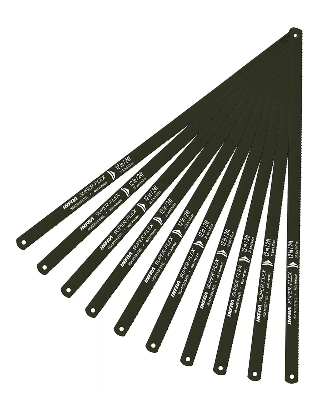 10 Hojas de Segueta Infra Superflex Fina 24 DPP para Corte de Metal