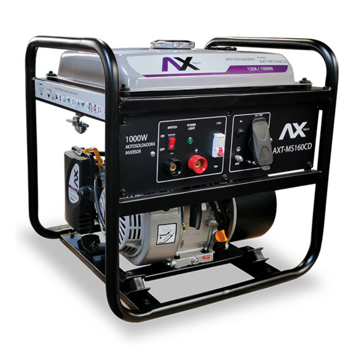 Axt-ms160cd Motosoldadora Gasolina 120amp Corriente Directa Color Gris