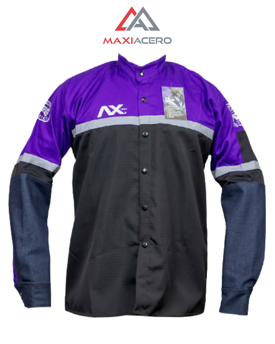 Camisola para Soldar Axtech con Cinta Reflejante de Alta Visibilidad-Soldadura AXT-CAM100XL – Protección y Comodidad Profesional