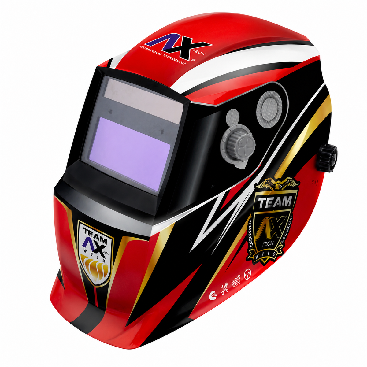 Careta Electrónica para Soldar Axtech Diseño F1 Red Sombra Variable