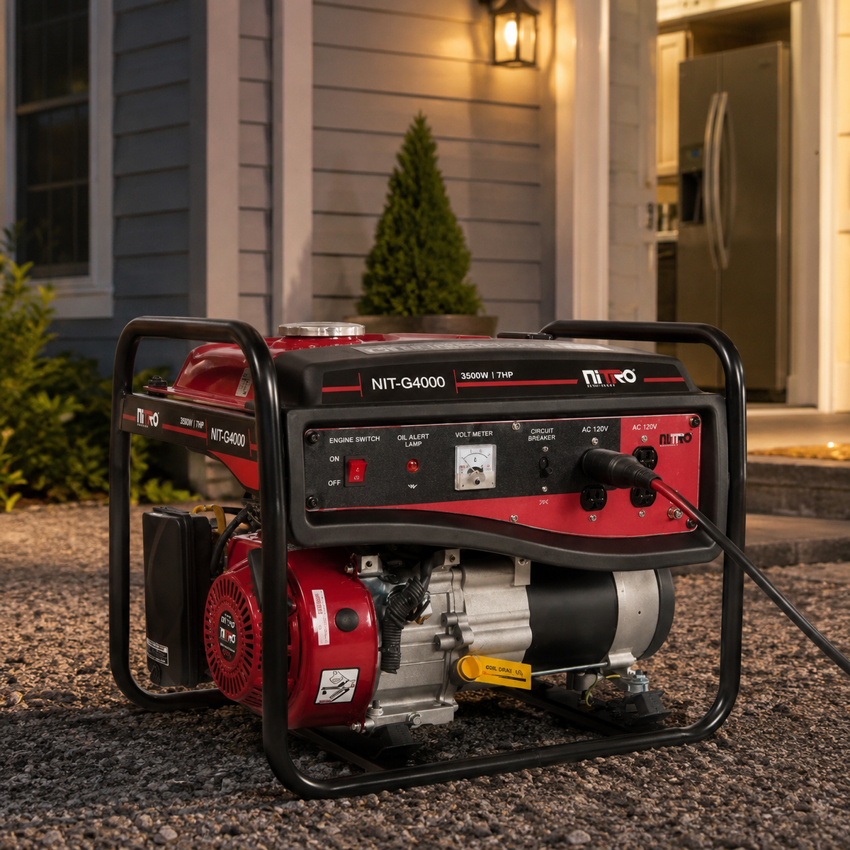 Generador Eléctrico a Gasolina Nitro G4000 | 3,500W Monofásico 7HP