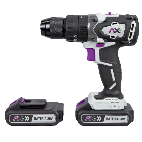 Rotomartillo Inalámbrico 1/2 AxTech Brushless Bateria 20v C/Maletin 2000 Rpm Axt-trb2055