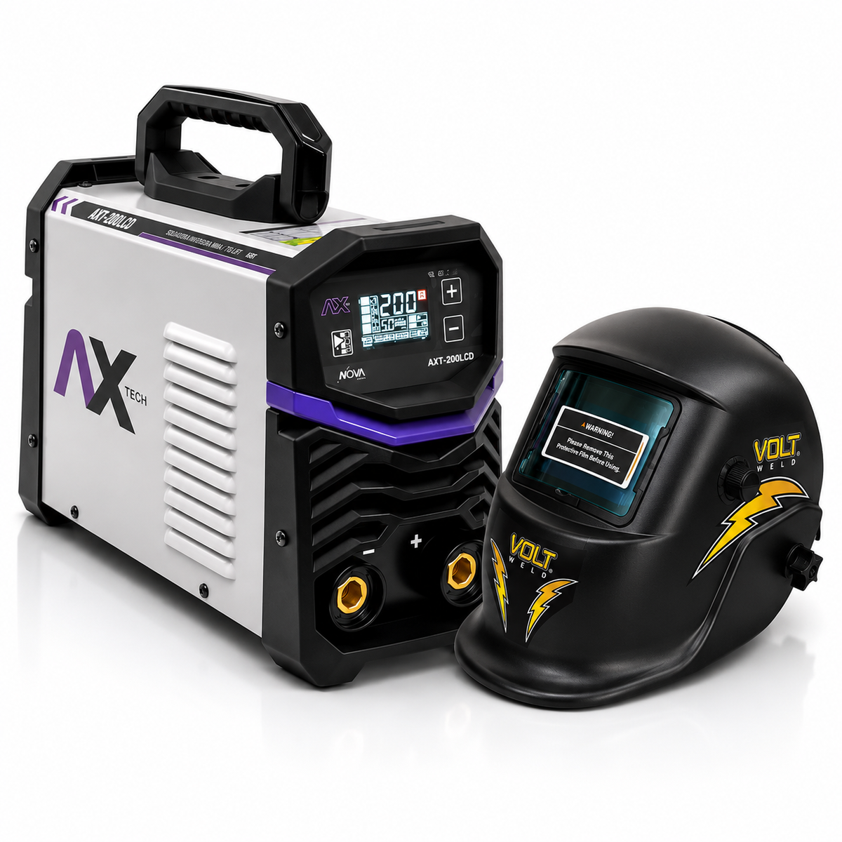 Soldadora Inversor 250A Bi Voltaje AXT-257LCD + Careta Electrónica VOL-CE905 GRATIS