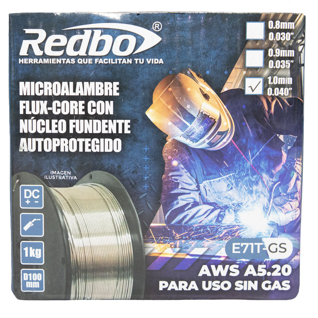 Soldadura De Microalambre Flux Core 1mm 1 Kilo Redbo